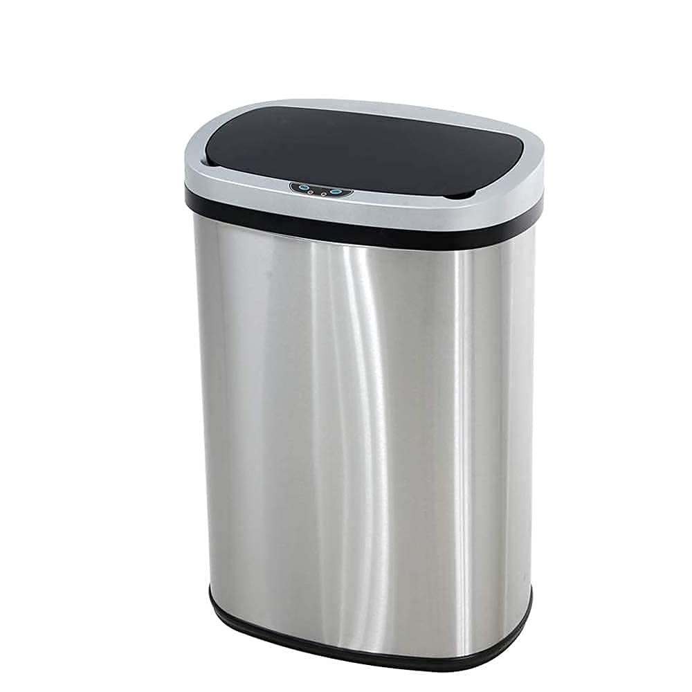 13 Gallon Touch-Free Motion Sensor Stainless-Steel Trash Can T659