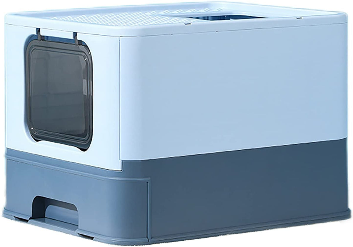 Foldable Large Top Entry Anti-Splashing Cat Litter Box with Lid and Scoop G37166