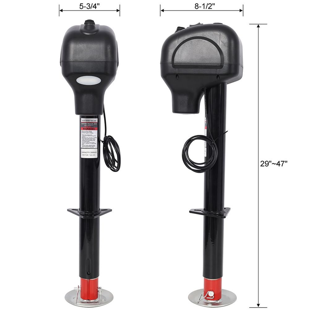 12V Electric Trailer Jack with Adjustable Drop Leg M4572
