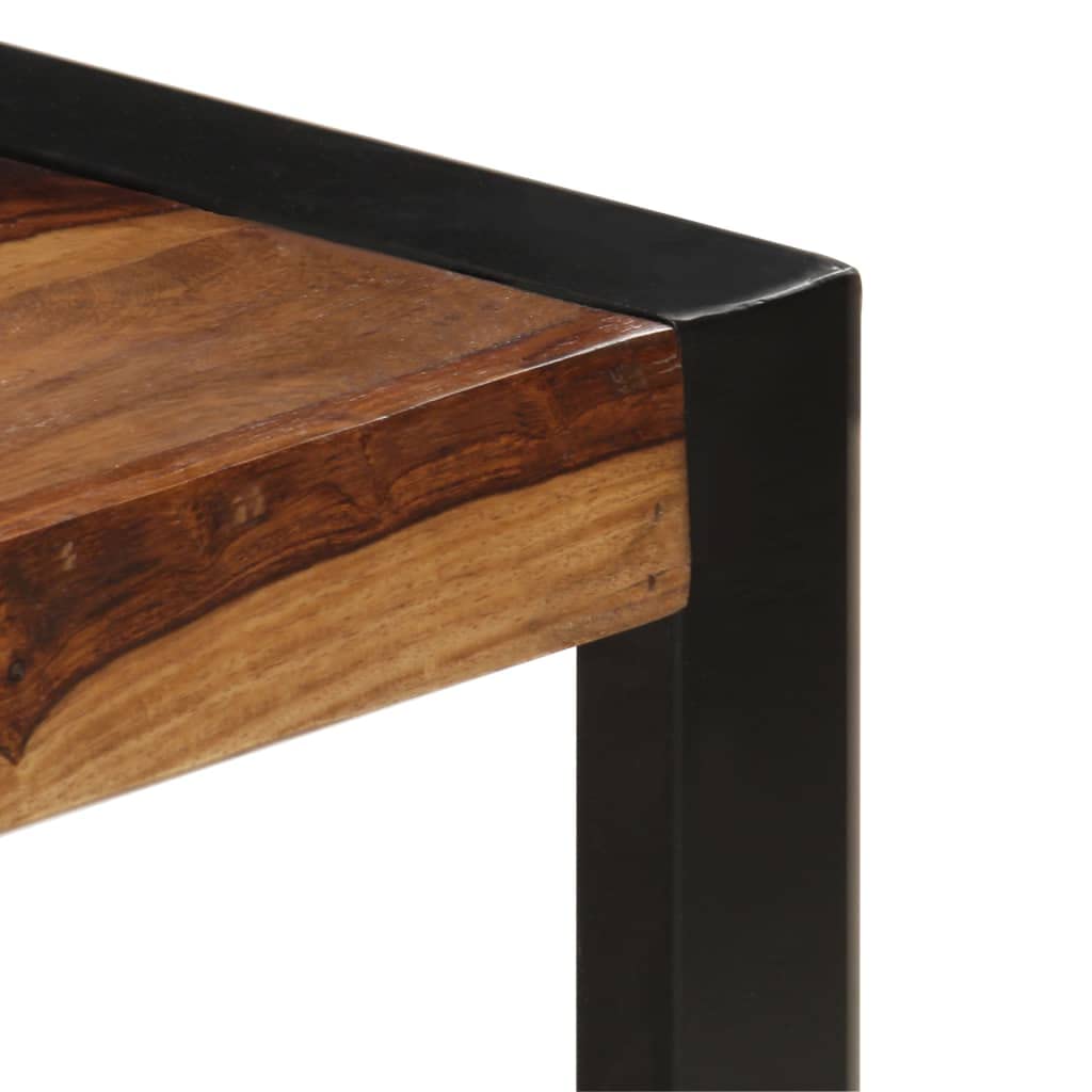 Brown Sheesham Wood Coffee Table with Steel Legs U174851
