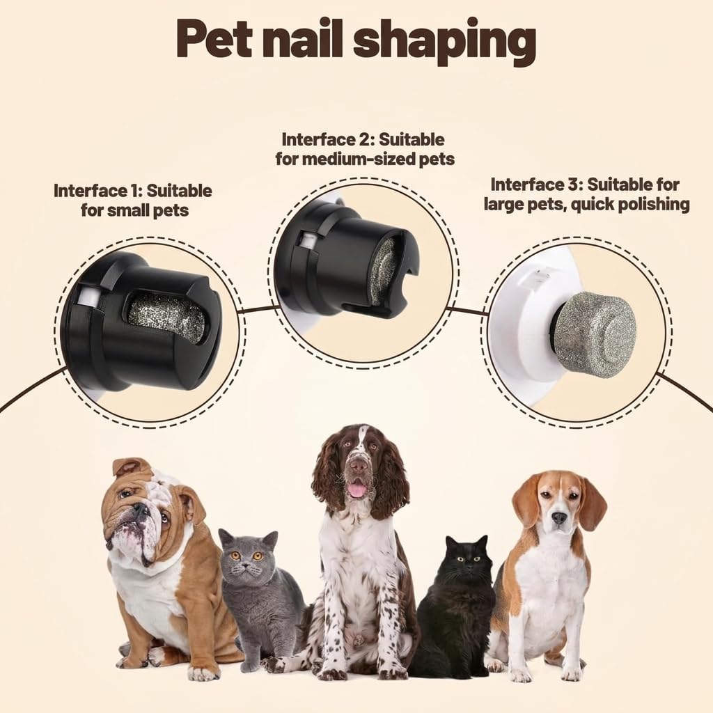 Dog Nail Grinder with Dual LED, 3 Speeds and 2000mAh Battery Y56465