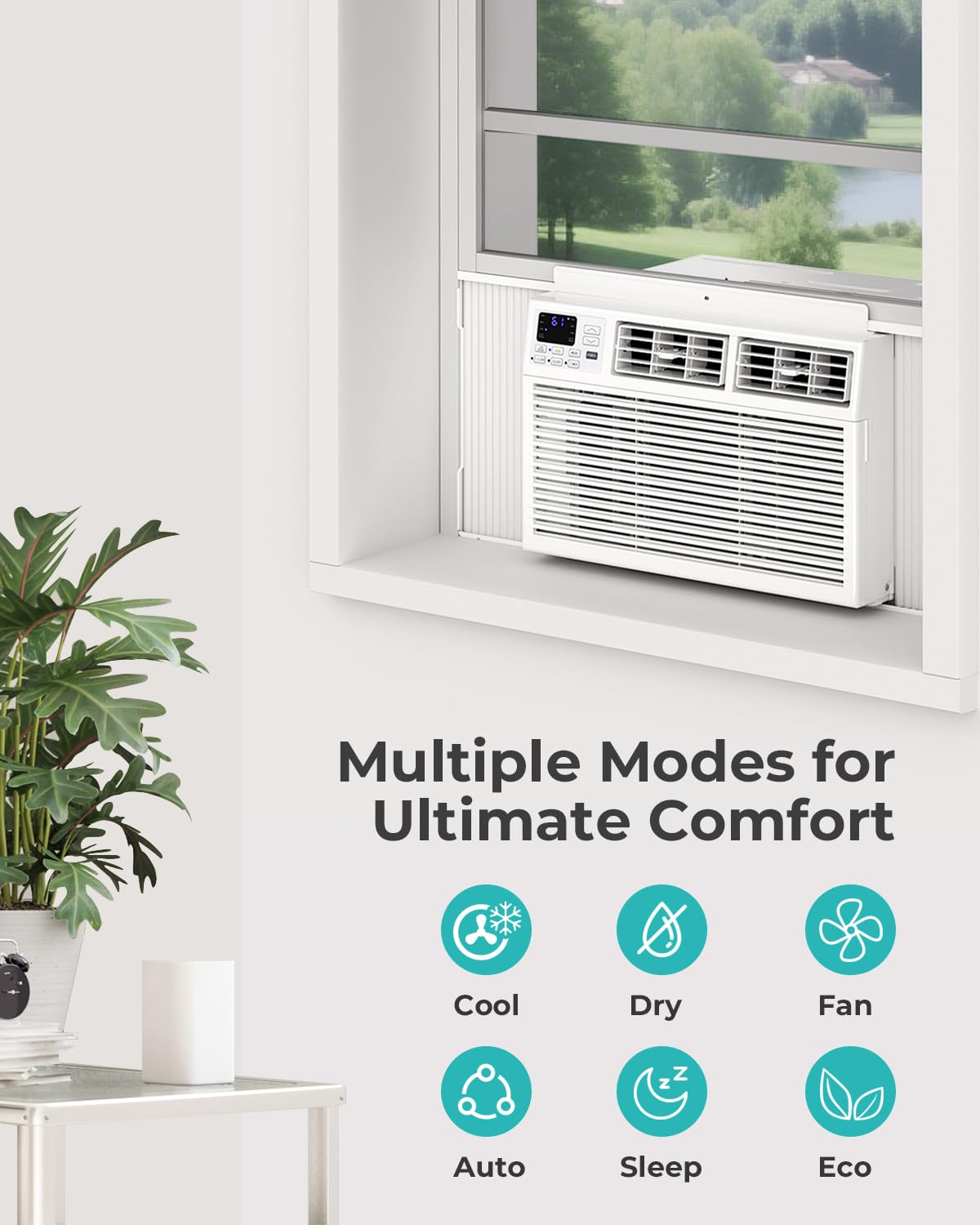 10000 BTU 6-in-1 Window Air Conditioner with Remote Control L52012