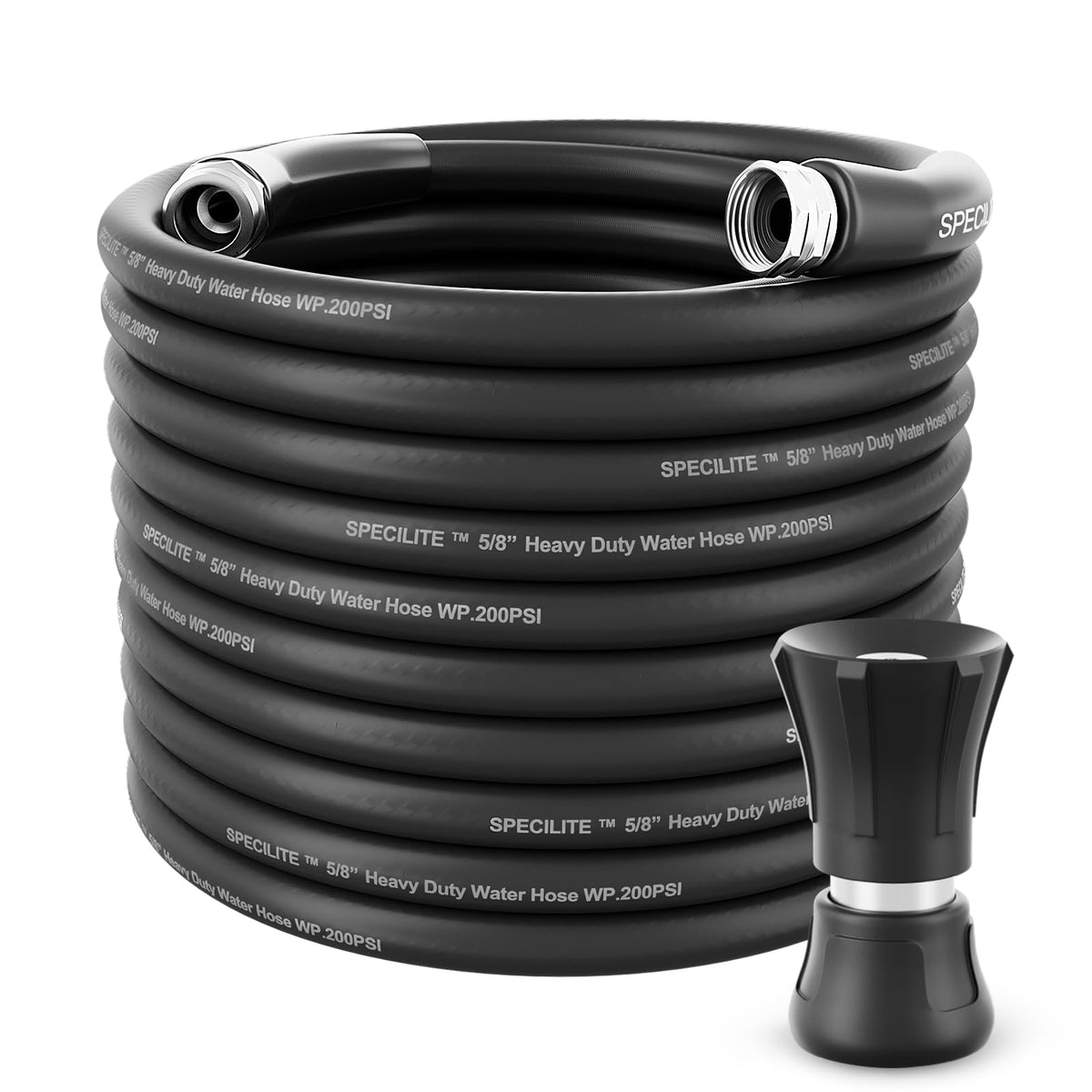 5/8" Hot/Cold Garden Rubber Hose 100 ft with Nozzle Z227123