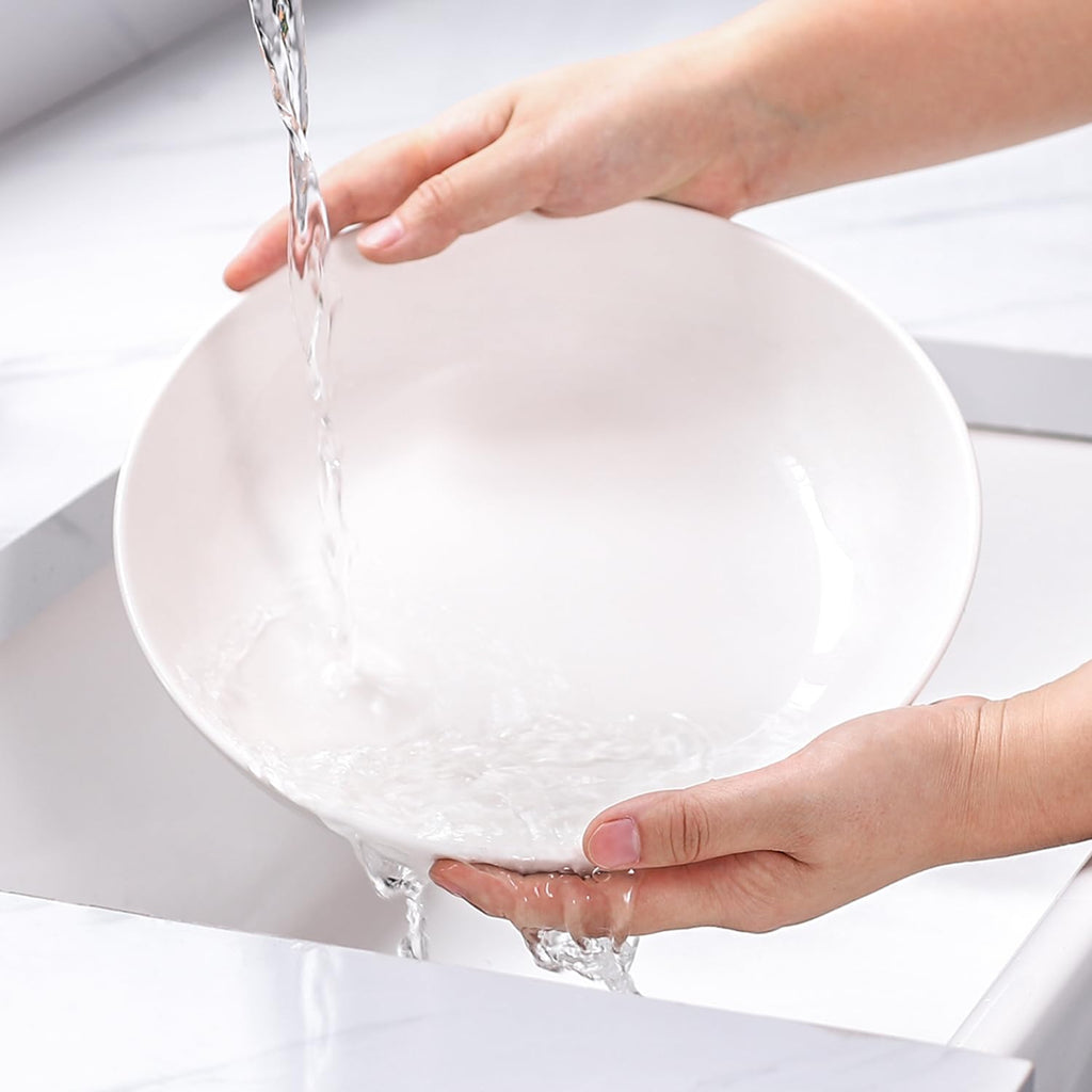 9.75" White Ceramic Pasta Bowls Set of 4 T17710