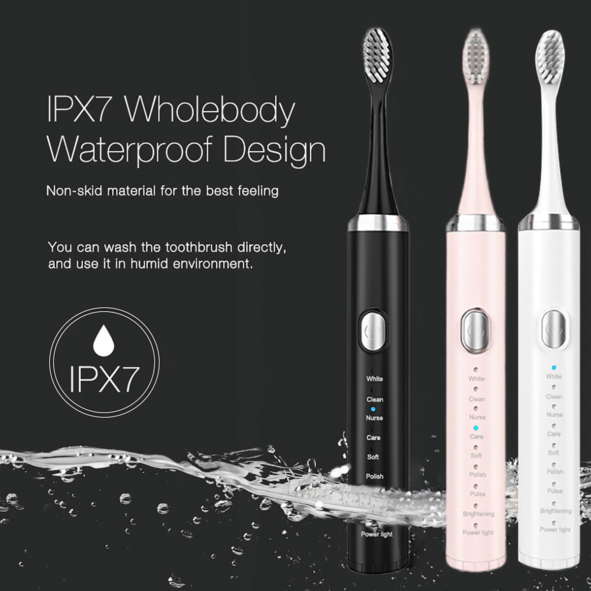 Rechargeable Electric Toothbrush with 4 Replacement Heads V235667
