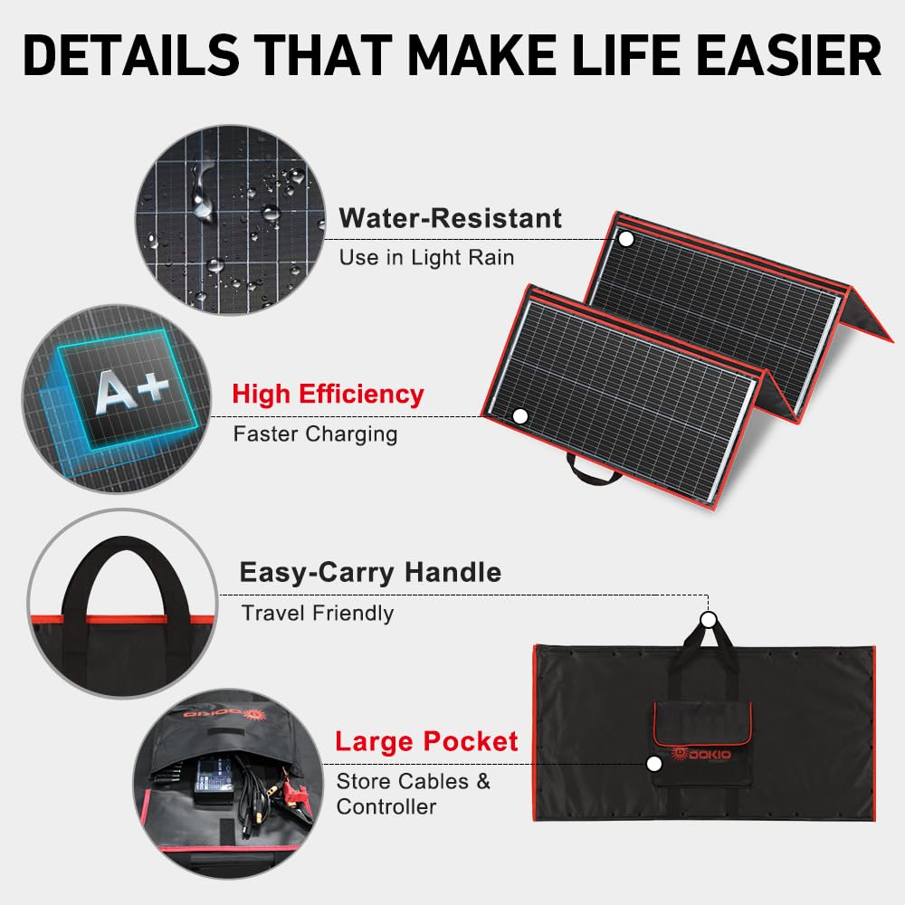 300W Foldable Solar Panel Kit with PWM Controller and USB Ports H751220
