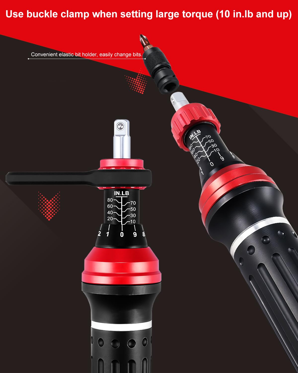 Torque Screwdriver 10-80 in.lb 1/4” Torque Driver Set with Bit Set X59561
