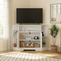 Corner TV Stand with Power Outlet & Barn Doors H802257