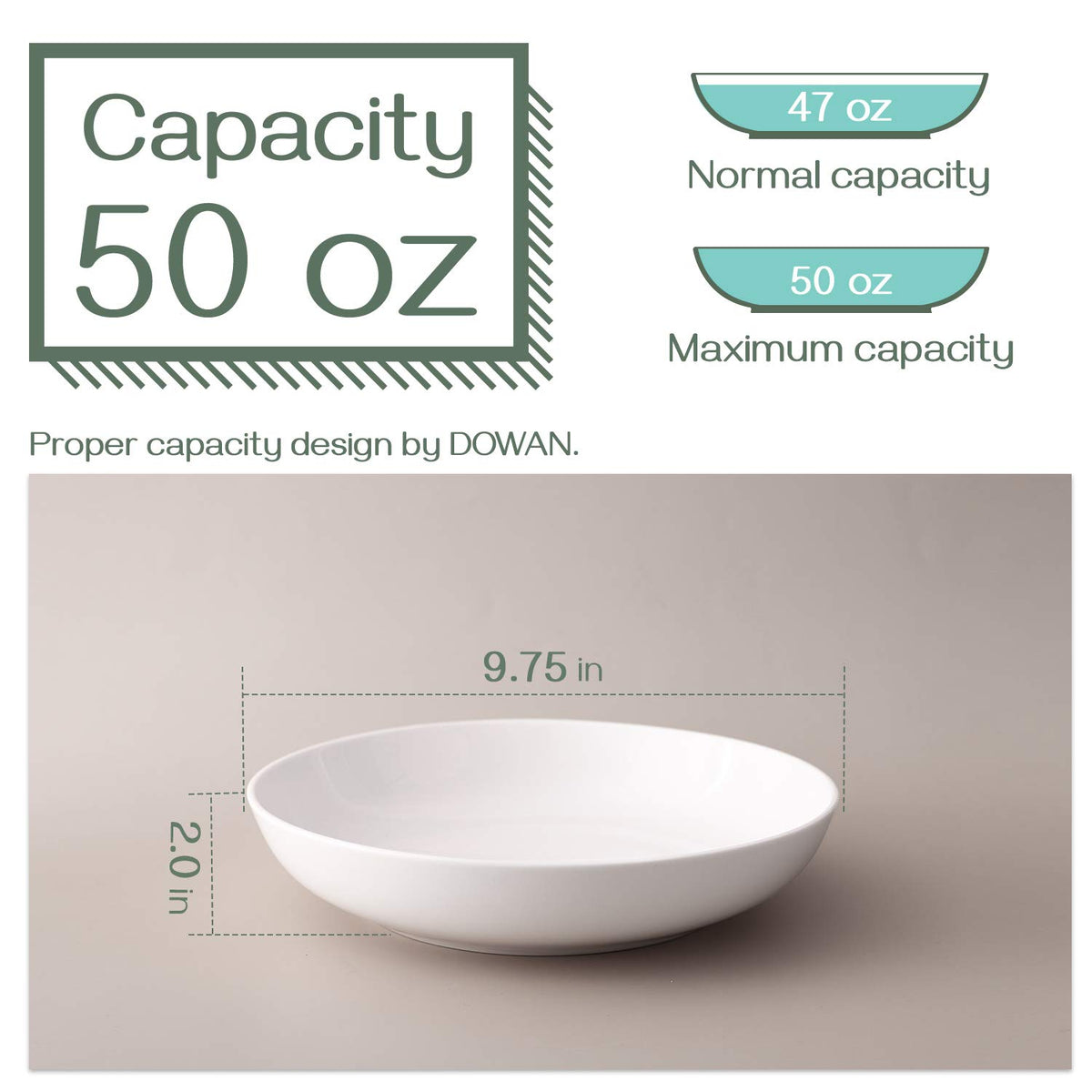 9.75" White Ceramic Pasta Bowls Set of 4 T17710