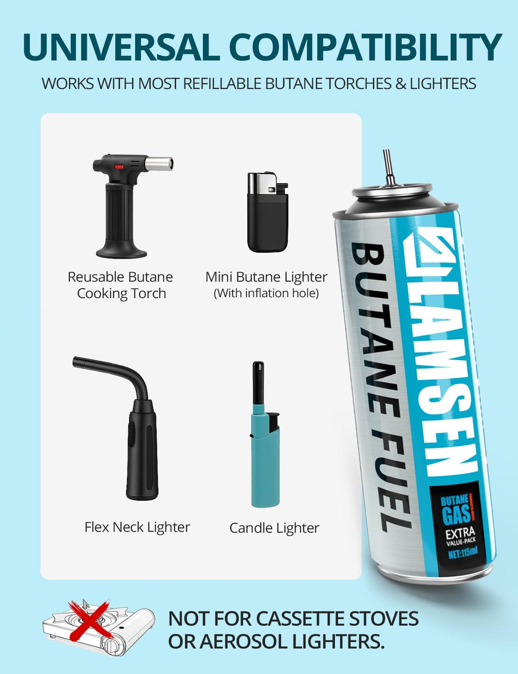 Butane Refill 115ml 3 Can H2815