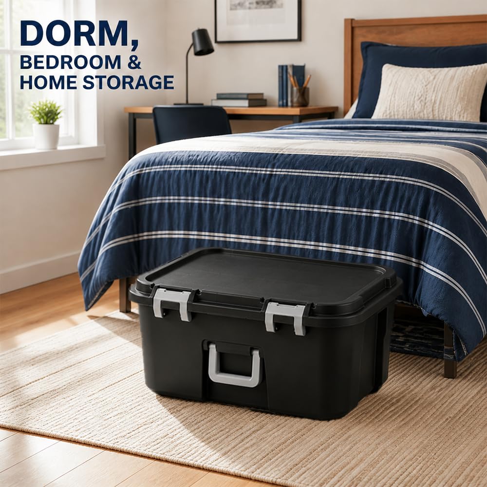 Black 22 Gallon Storage Trunk with Wheels T95873