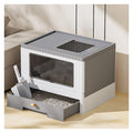 Foldable Cat Litter Box with Lid & Scoop J2509