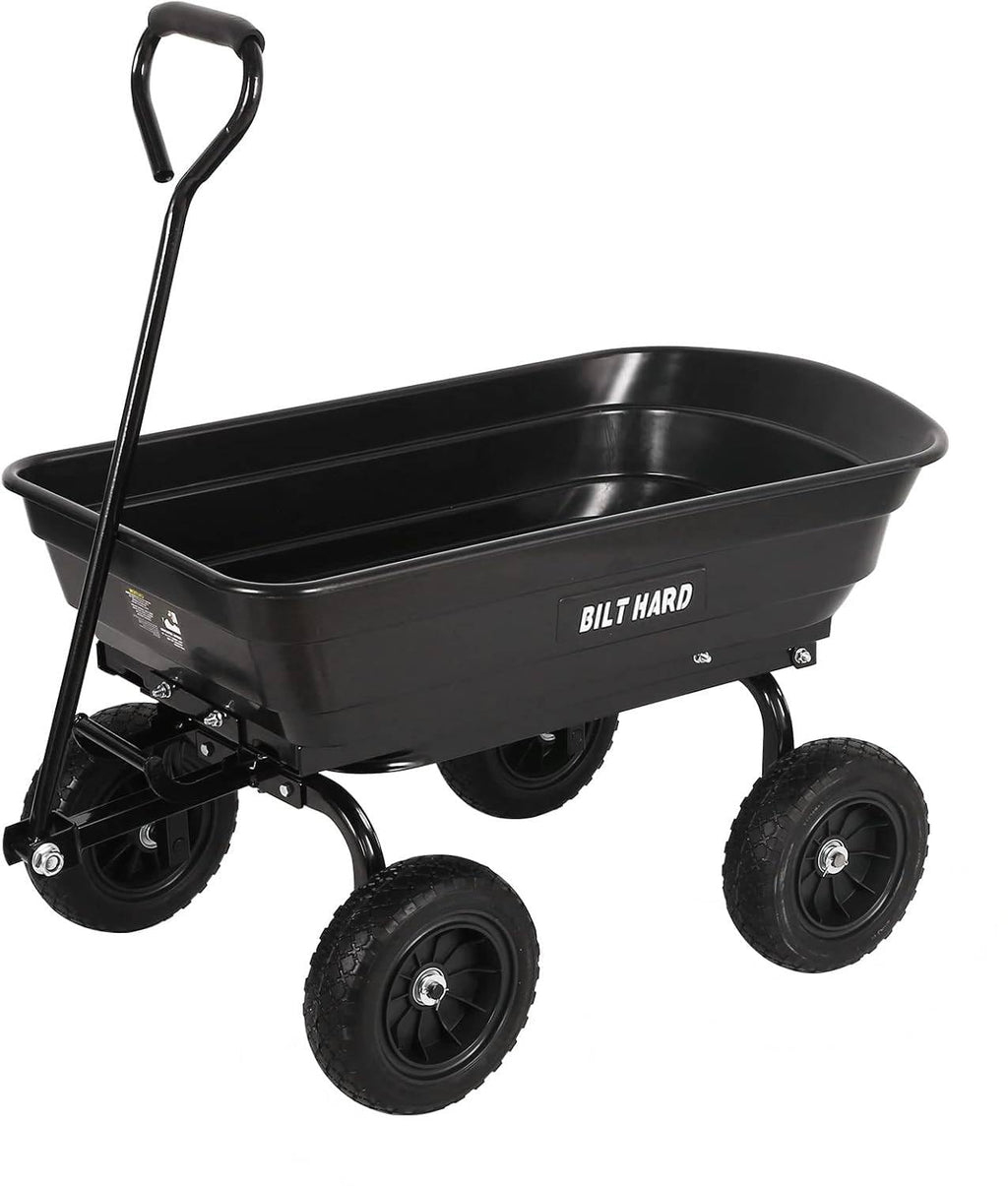 4 Cu.Ft. Poly Yard Dump Cart with 180° Rotating Handle K38524