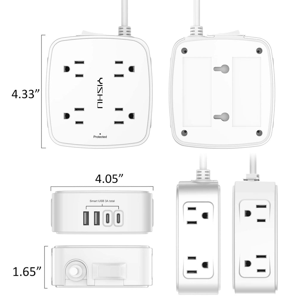 6Ft Surge Protector Power Strip with 8 Outlets & 4 USB Ports P228830