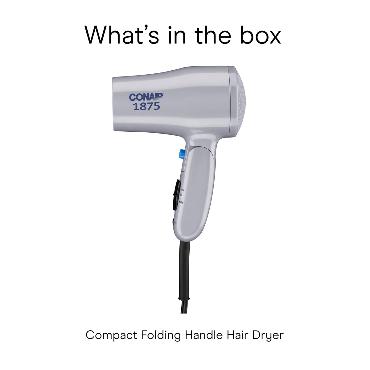 Compact Folding Dual Voltage 1875W Hair Dryer B589