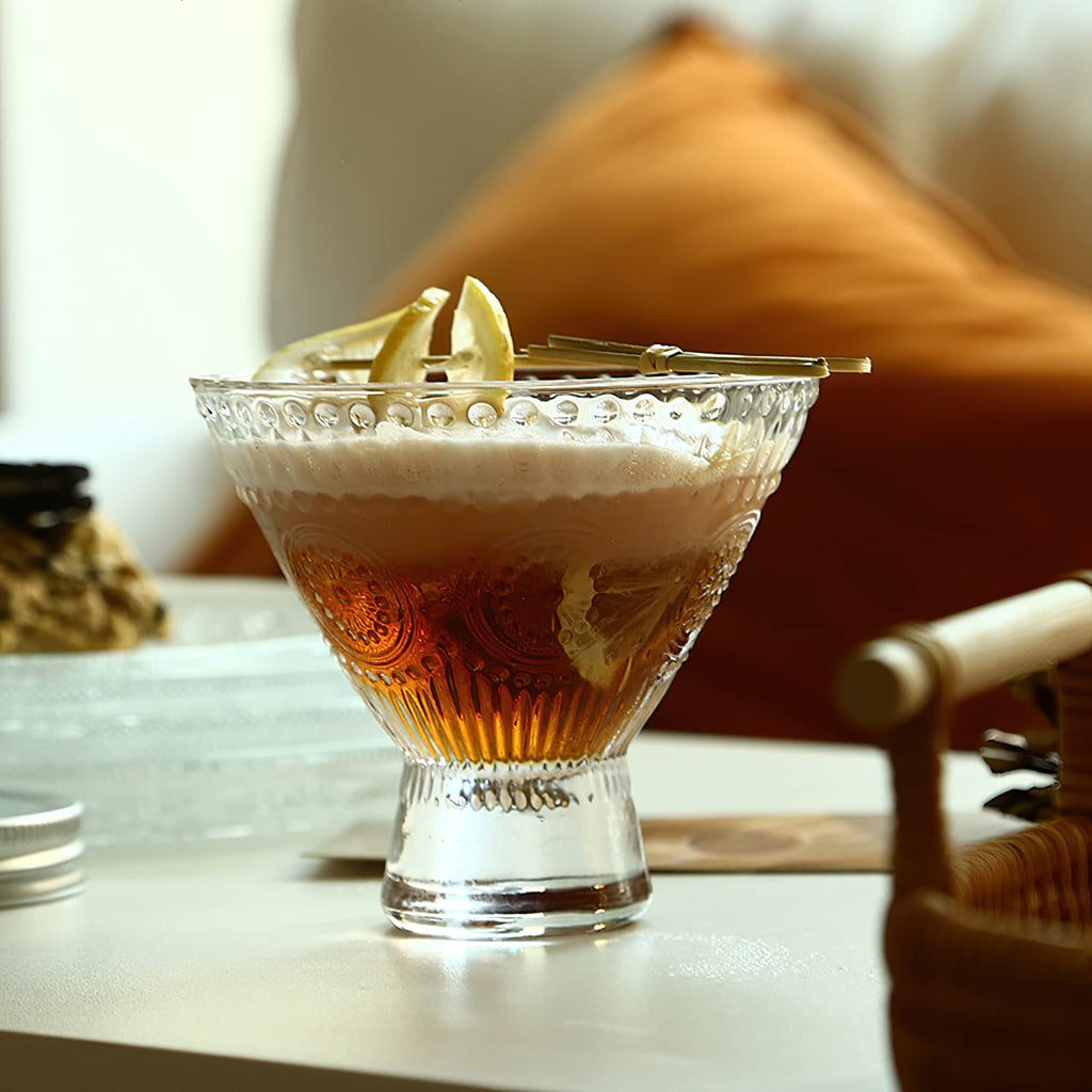 6 Pack 8 oz Stemless Martini Glasses Q148668