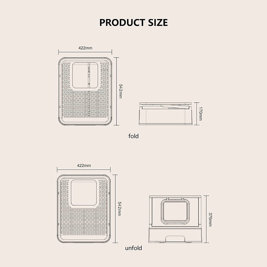 Foldable Large Top Entry Anti-Splashing Cat Litter Box with Lid and Scoop G37166