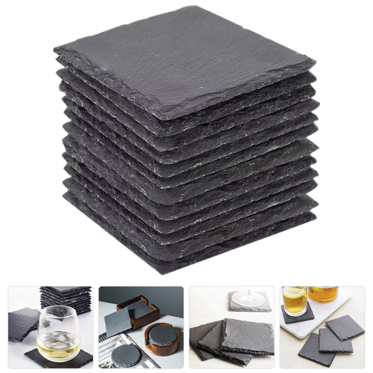 Natural Stone Coasters Set 12pcs E8152