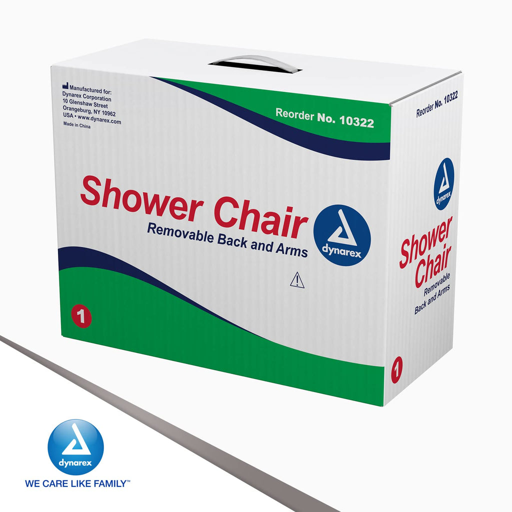 White Shower Chair with Removable Back and Arms D6971