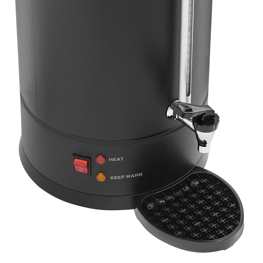 25L Stainless Steel Coffee Urn Hot Water Dispenser Commercial Electric Brewer with Drip Tray Black T319
