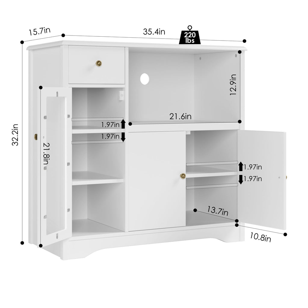 White Microwave Cabinet G266234