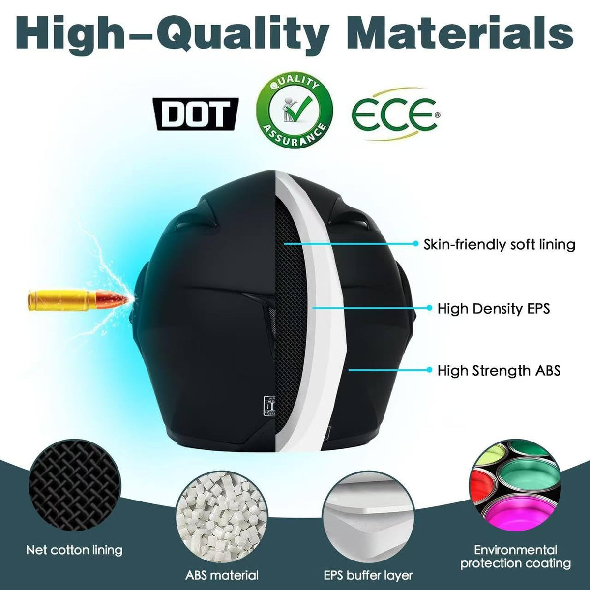 DOT Approved Flip Up Full Face Motorcycle Helmet with Dual Speakers and Microphone T327289