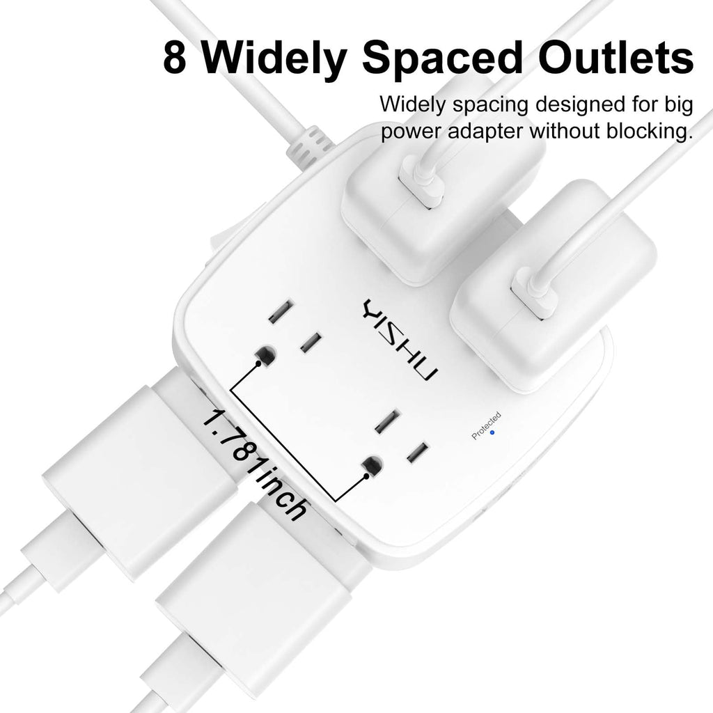 6Ft Surge Protector Power Strip with 8 Outlets & 4 USB Ports P228830