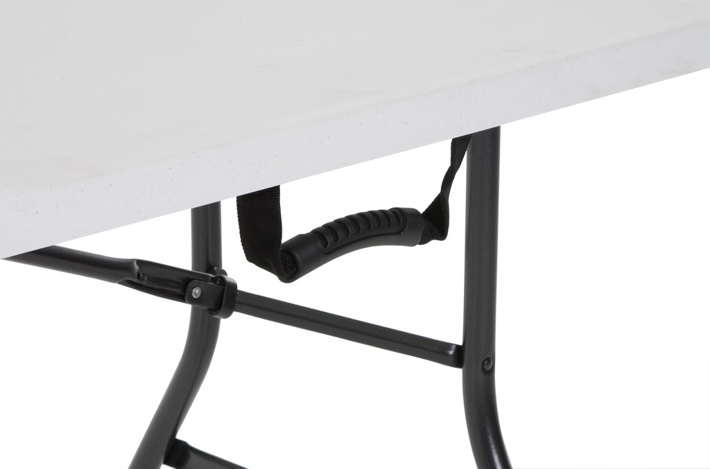 6 Foot Fold-in-Half Folding Table White Speckle HDPE Top X15293