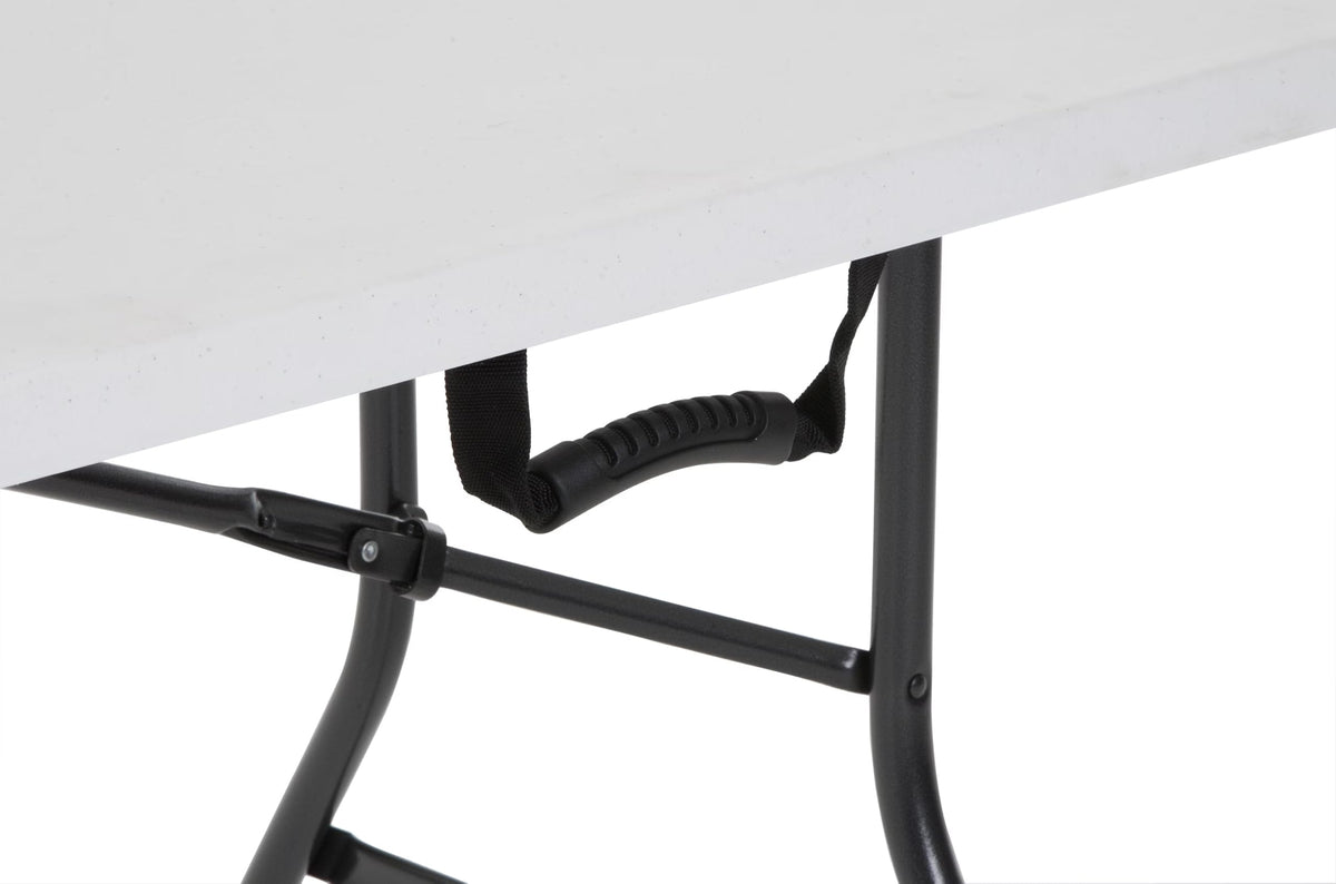 6 Foot Fold-in-Half Folding Table White Speckle HDPE Top X15293