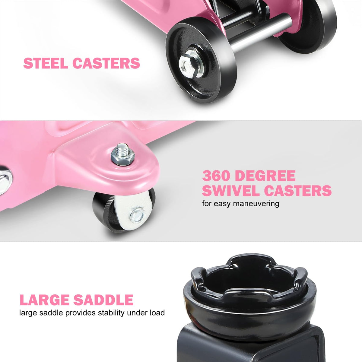 Low Profile Hydraulic Trolley Floor Jack 1.5 Ton Pink N351