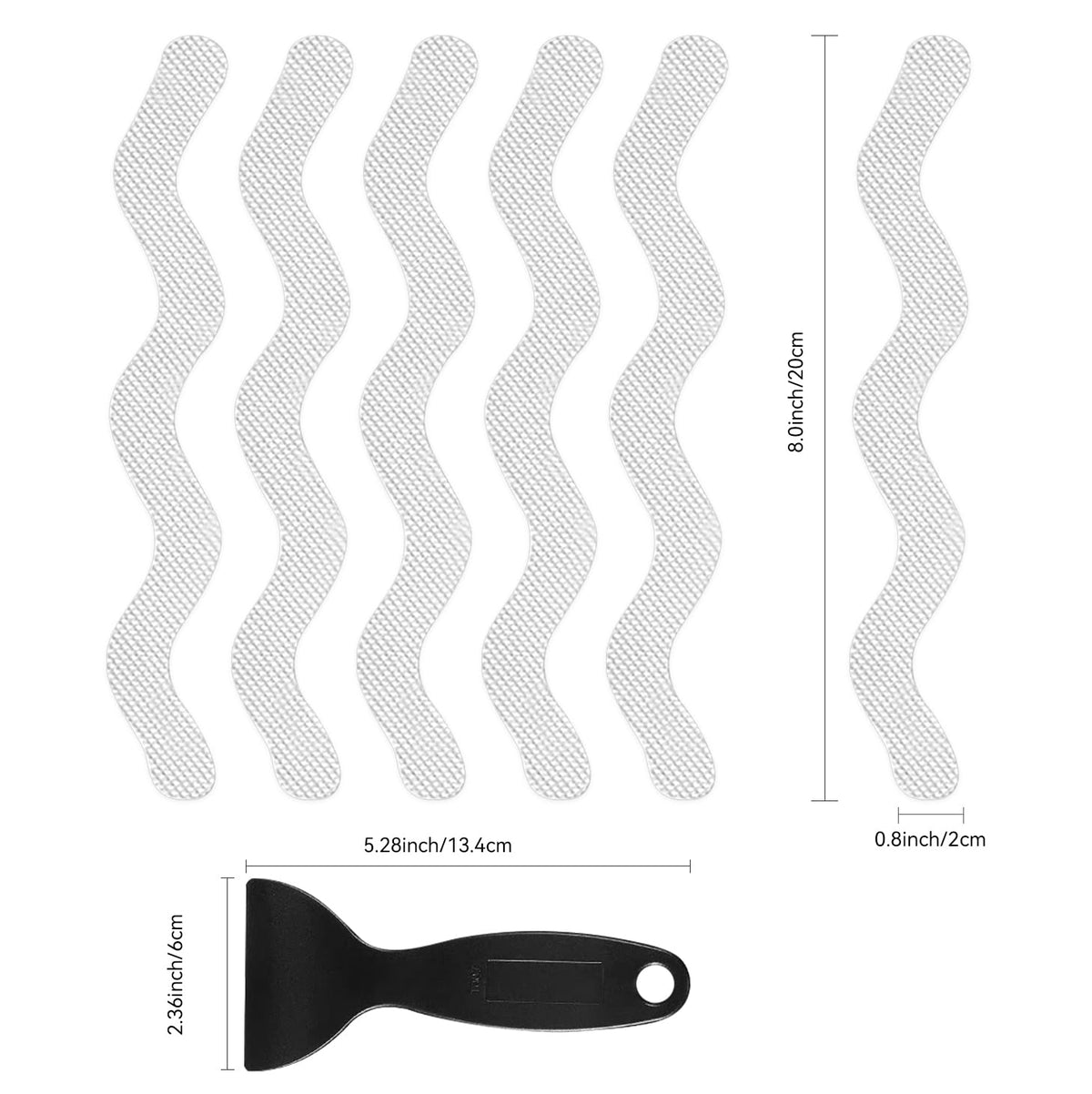 24 PCS Anti Slip Shower Stickers with Scraper O499955