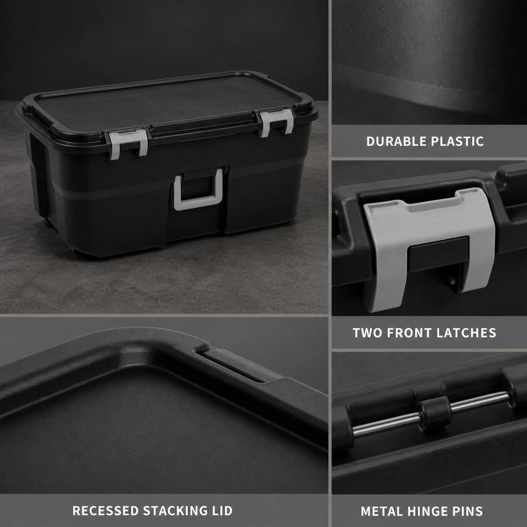 Black 22 Gallon Storage Trunk with Wheels T95873