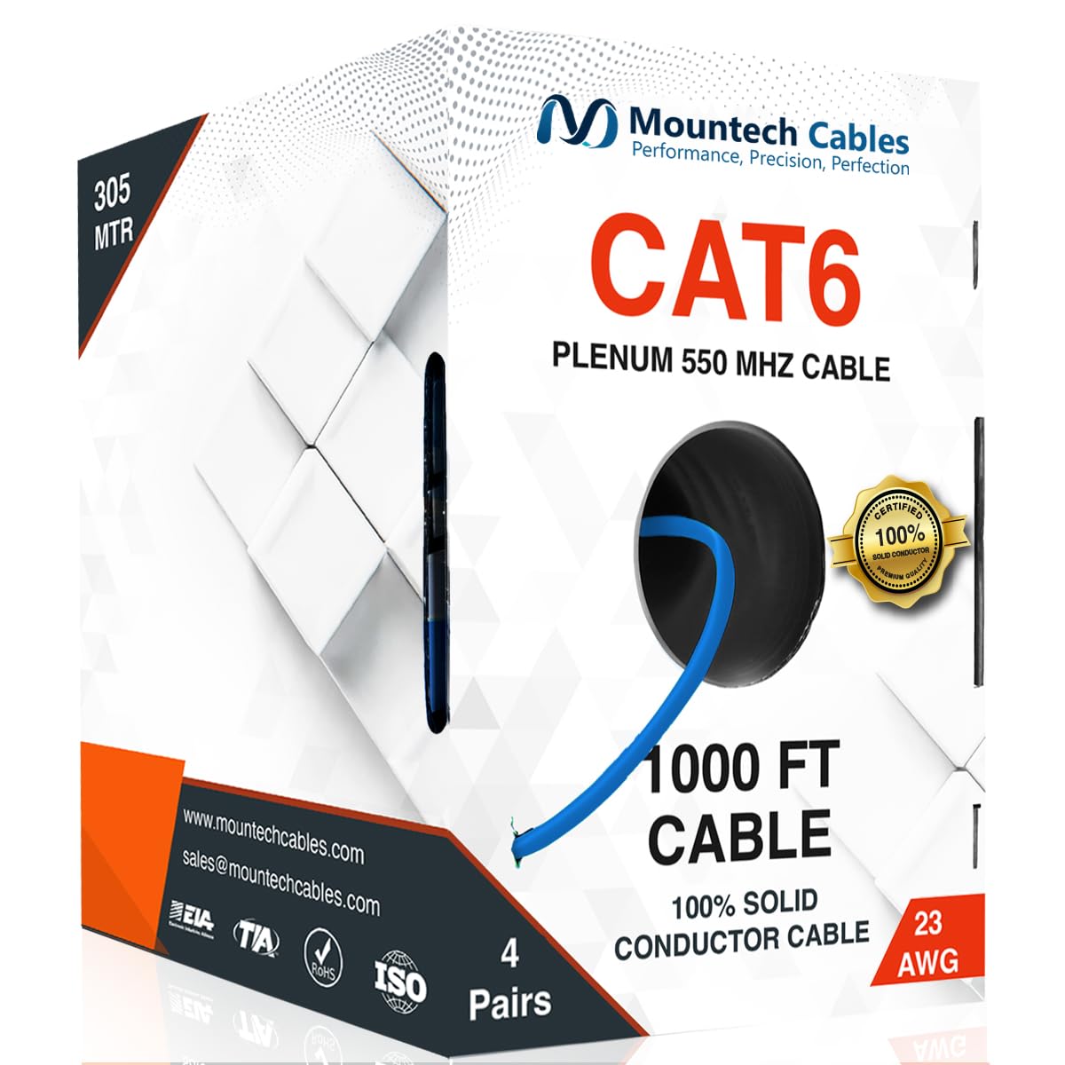 1000FT Blue Cat6 Plenum Ethernet Cable I20378