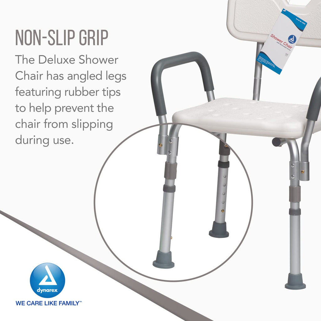 White Shower Chair with Removable Back and Arms D6971