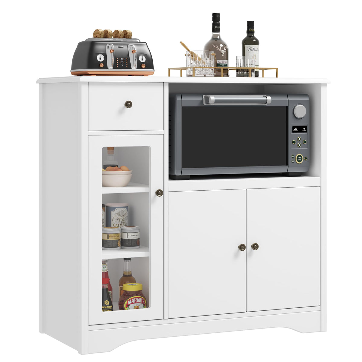 White Microwave Cabinet G266234