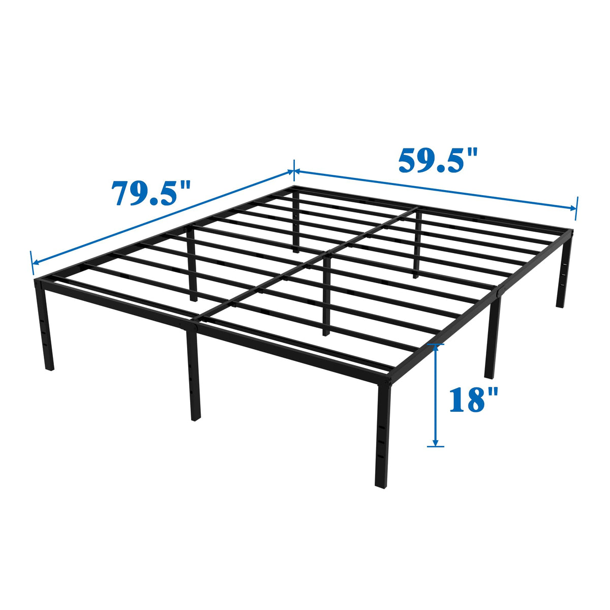 Queen Size 18 Inch Metal Platform Bed Frame B2709