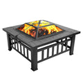 32in Outdoor Metal Wood Burning Fire Pit with Spark Screen F3208