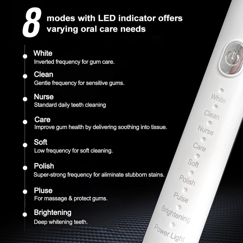 Rechargeable Electric Toothbrush with 4 Replacement Heads V235667