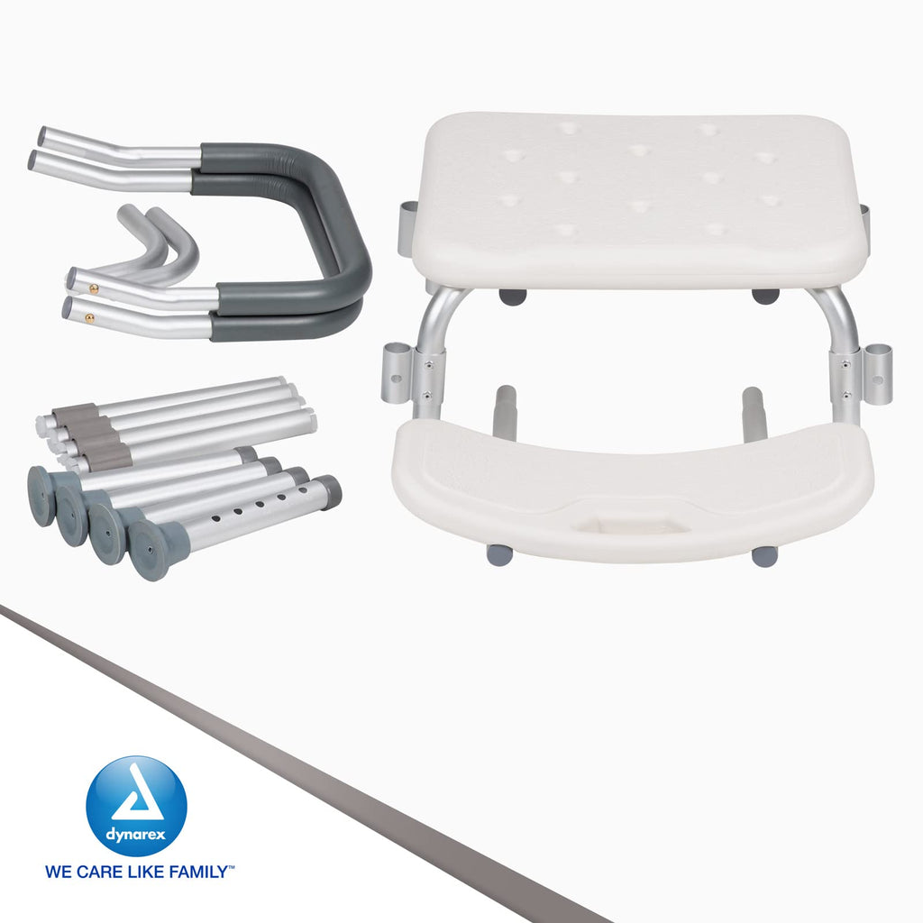 White Shower Chair with Removable Back and Arms D6971