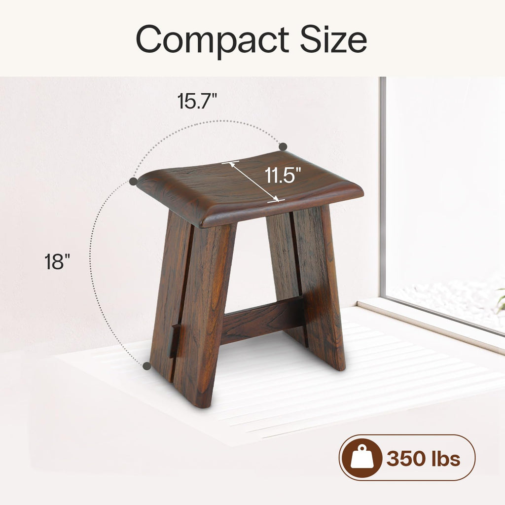Teak 18-Inch Curved Wooden Shower Seat P720