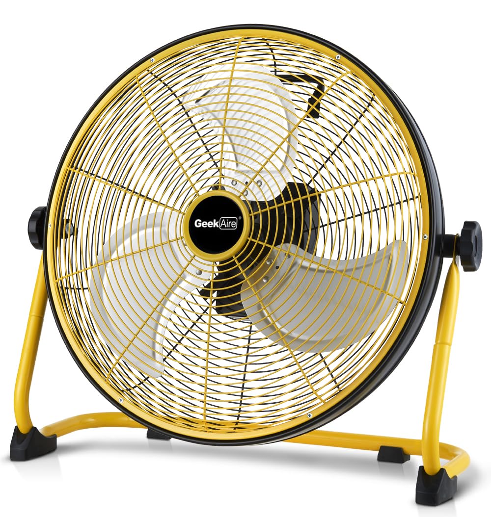20" Portable Battery Operated Metal Floor Fan H431117