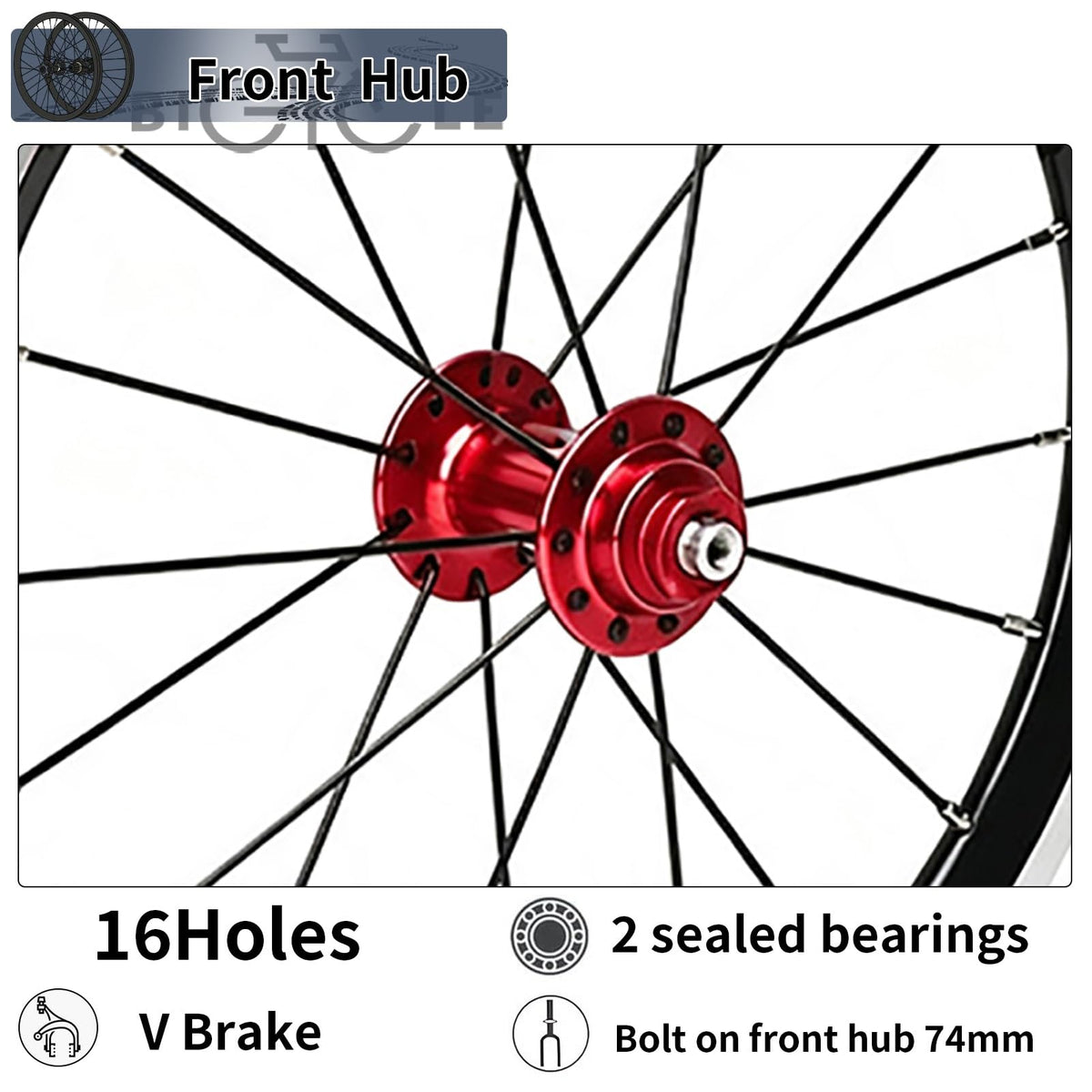 14inch 412 V-Brake Folding Bike Wheelset K267