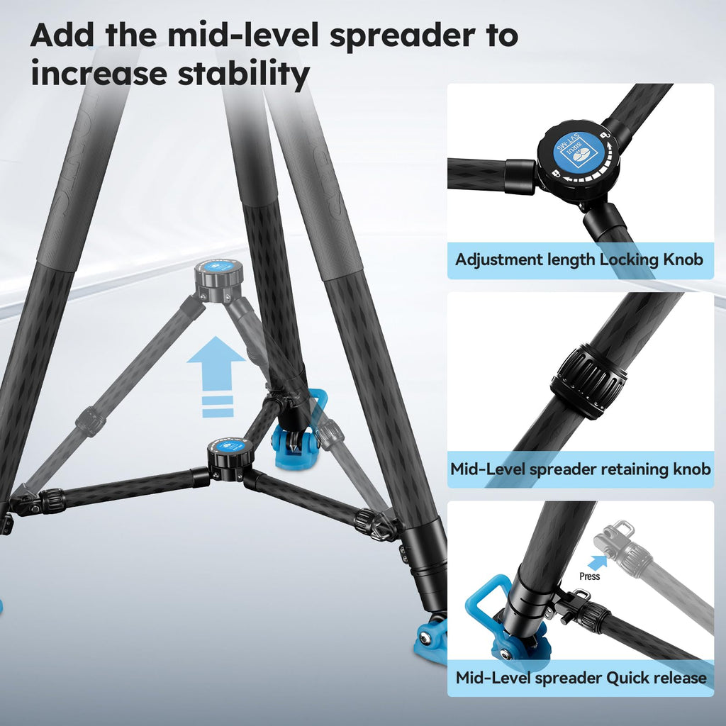 Carbon Fiber Video Tripod with Fluid Head L189717