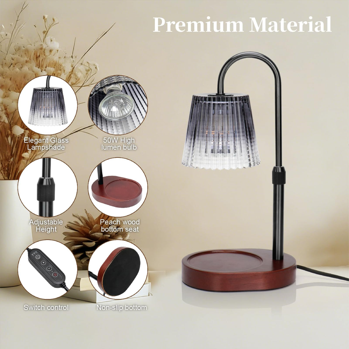Candle Warmer Lamp with Timer and Dimmable Control A985261