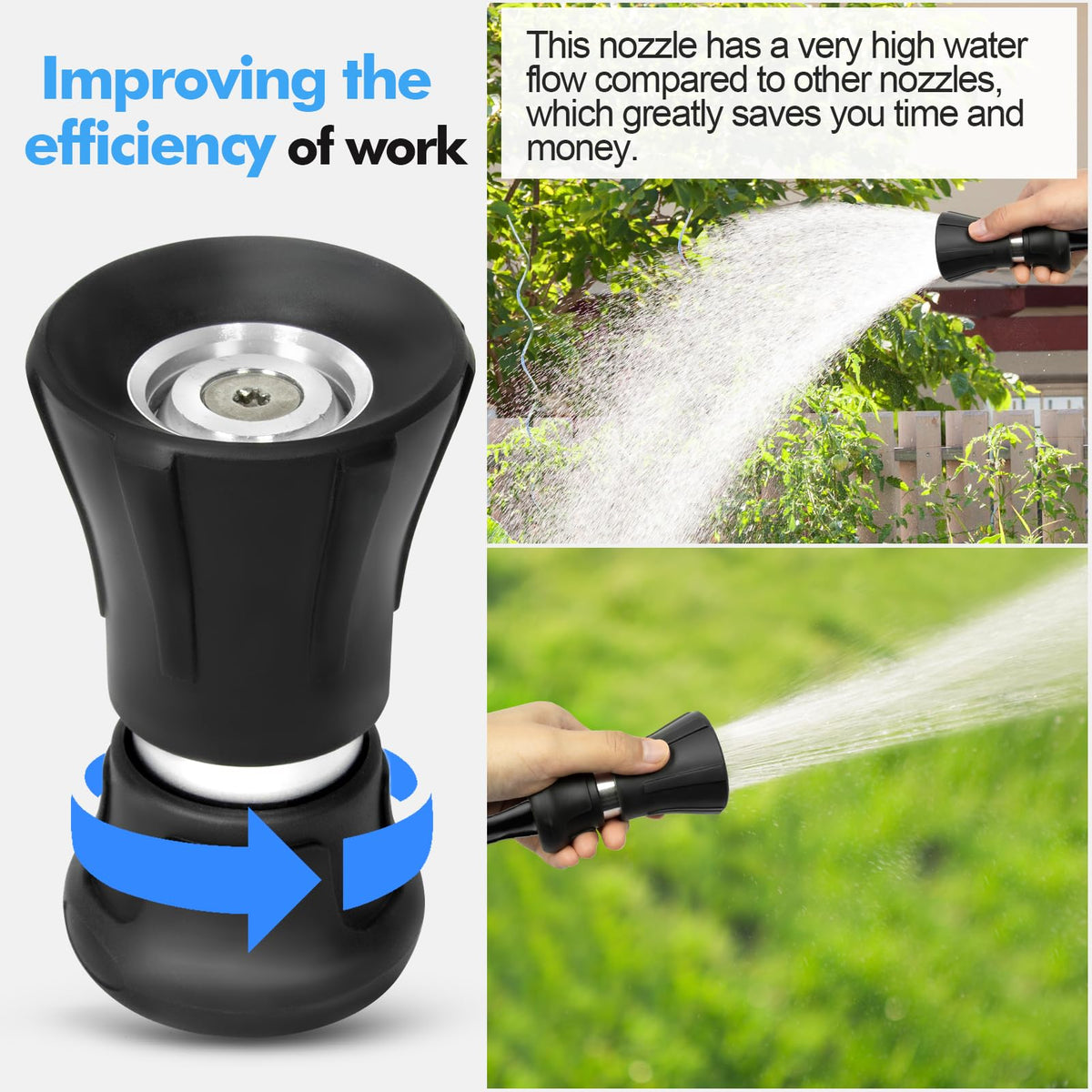 5/8" Hot/Cold Garden Rubber Hose 100 ft with Nozzle Z227123