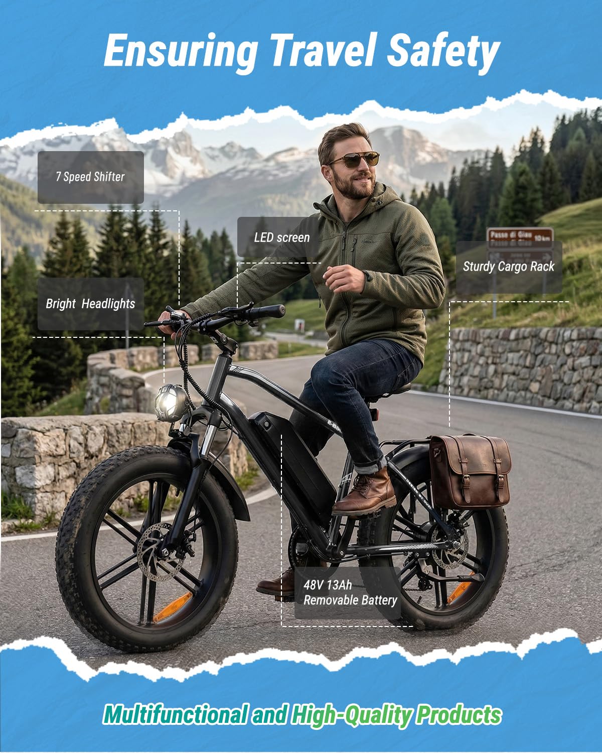 1000W Peak Electric Mountain Bike 48V 13Ah E80775