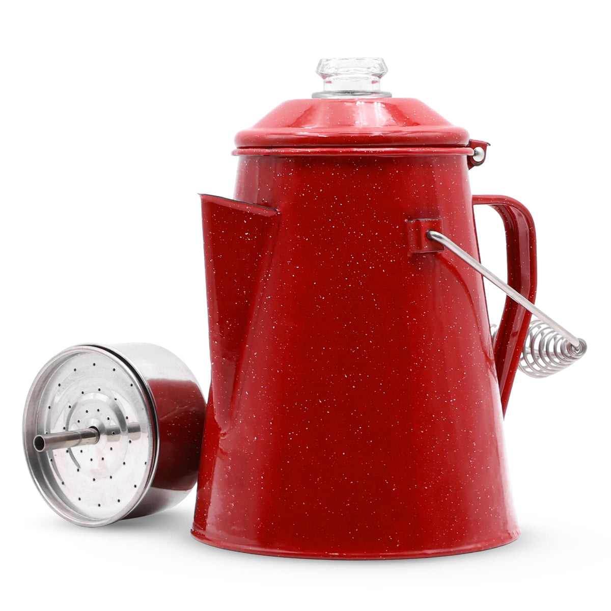 10 Cups Enamel Camping Percolator Coffee Pot Y272041