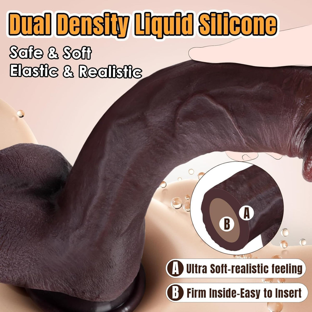 11 Inch Realistic Silicone Dildo with Suction Cup Z8753