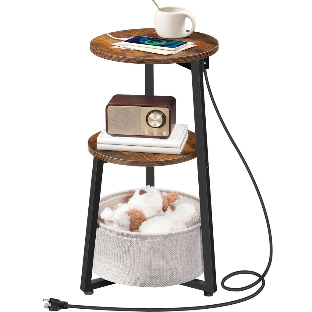 Round Side Table with Charging Station S852964