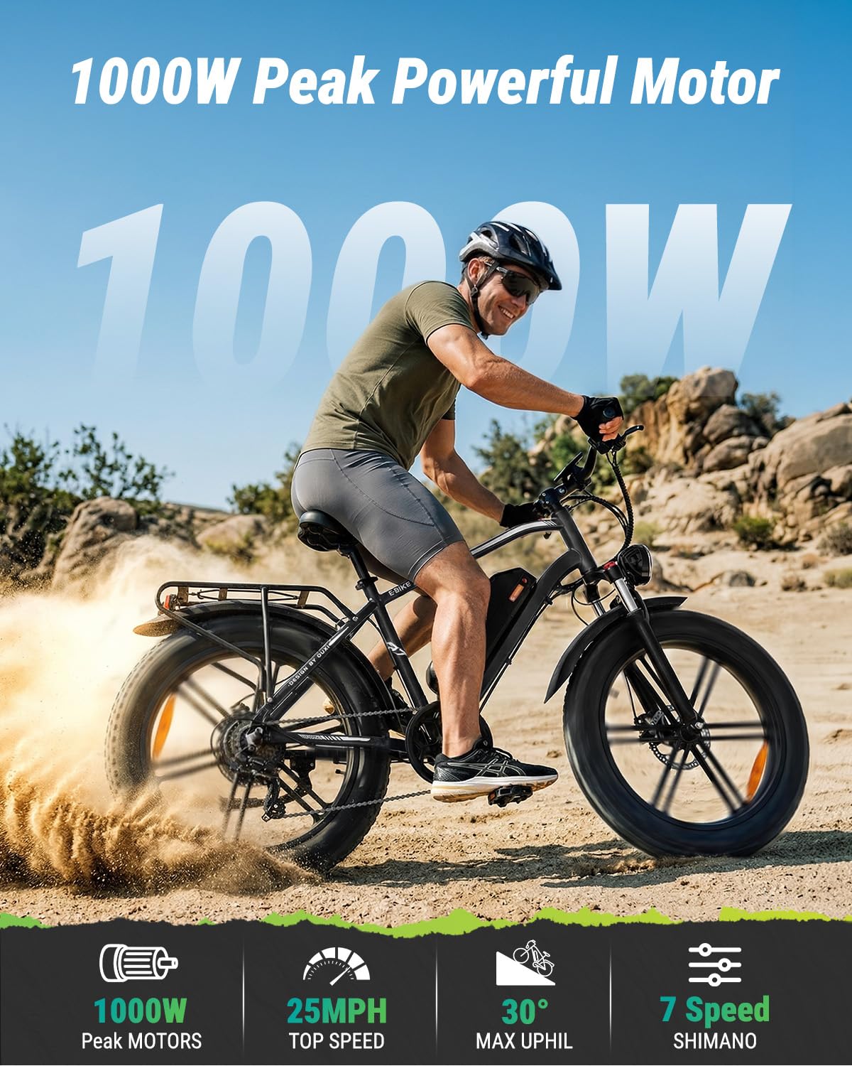 1000W Peak Electric Mountain Bike 48V 13Ah E80775
